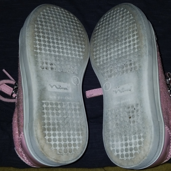 Nina Pink Glitter Sneakers Toddler 9 - Picture 3 of 3